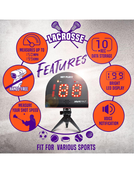 Radar de Velocidad NET PLAYZ para Lacrosse - Mide hasta 241 kph