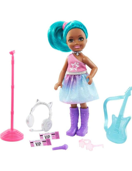 Muñeca Chelsea Rockstar Mattel 15.24 cm con Accesorios