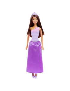 Muñeca Princesa Barbie Mattel con Vestido Púrpura y Tiara