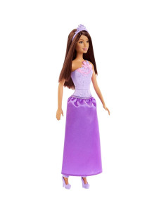 Muñeca Princesa Barbie Mattel con Vestido Púrpura y Tiara 2