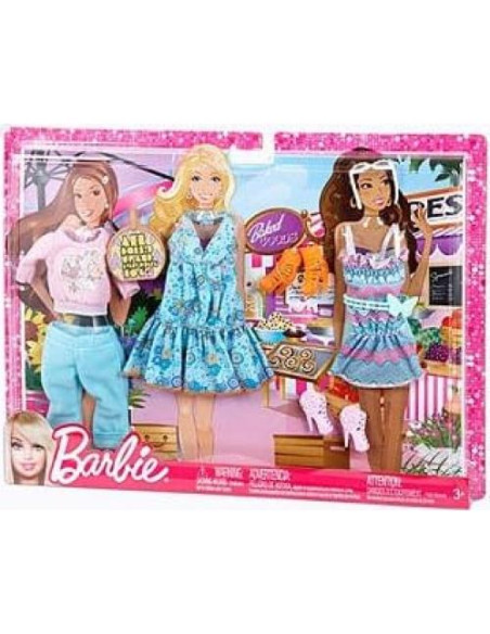 Barbie Fashionistas Paquete de Moda 2013 - 3 Conjuntos