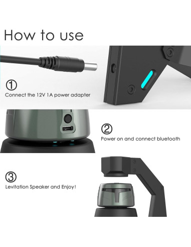 Altavoz Bluetooth de Levitación Magnética XINBA MDR, 10h Batería