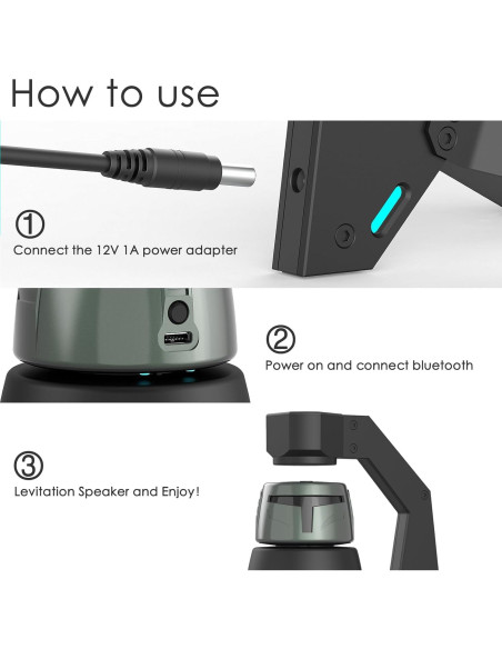 Altavoz Bluetooth de Levitación Magnética XINBA MDR, 10h Batería