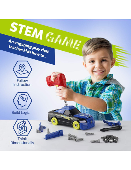 Coche de Carreras Desmontable Coogam con Taladro Eléctrico