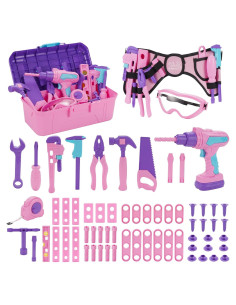 Juego de Herramientas para Niñas Maysida 67 Piezas Rosa