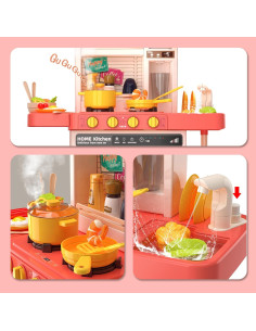 Juego de Cocina Interactivo POFJOEQ 50 Piezas Rosa 2