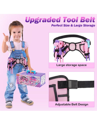 Juego de Herramientas para Niñas Maysida 67 Piezas Rosa