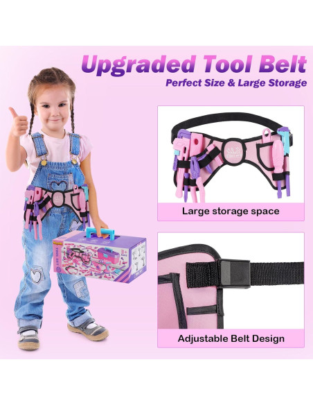 Juego de Herramientas para Niñas Maysida 67 Piezas Rosa