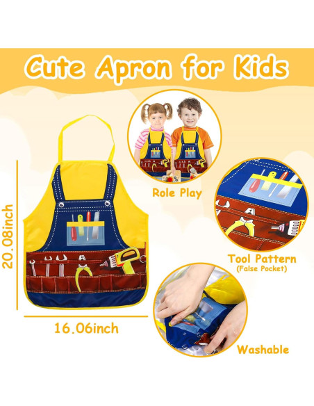 Juego de herramientas TONZE para niños con delantal 39 PCS