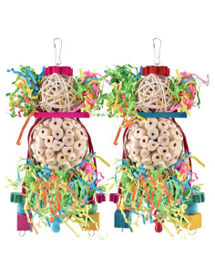 Juguetes Colgantes para Aves Bissap 2PCS Masticables 22cm