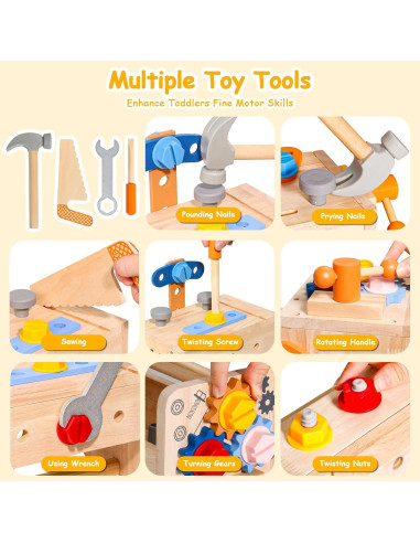 Juego de herramientas TONZE para niños con delantal 39 PCS