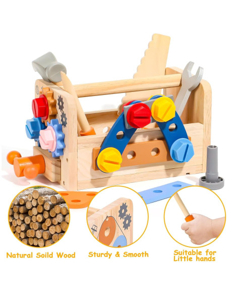 Juego de herramientas TONZE para niños con delantal 39 PCS