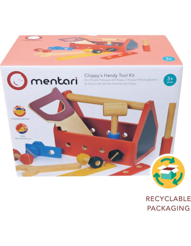 Kit de Herramientas de Madera Mentari - Juego de Construcción 3+
