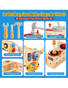 Juego de Herramientas Montessori Lehoo 29 Piezas Madera 2