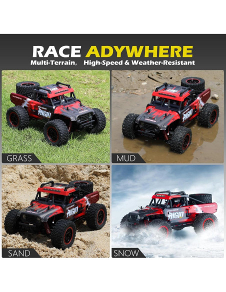 Coche RC 4X4 Yidedraw 50 km/h Todos Terrenos Rojo Coche RC 4X4 Yidedraw 50 km/h Todos Terrenos Rojo