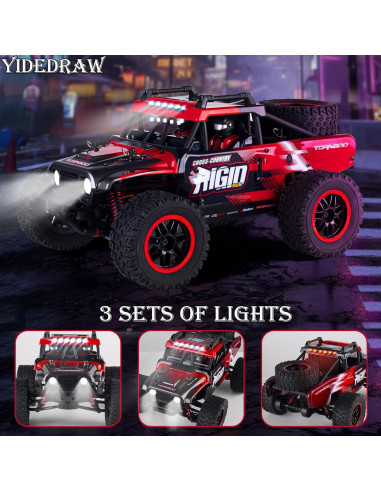 Coche RC 4X4 Yidedraw 50 km/h Todos Terrenos Rojo