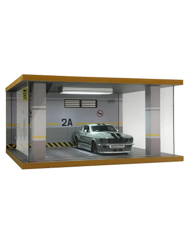 Vitrina para coches 1:24 Bivitre 2 Parking Gray LED