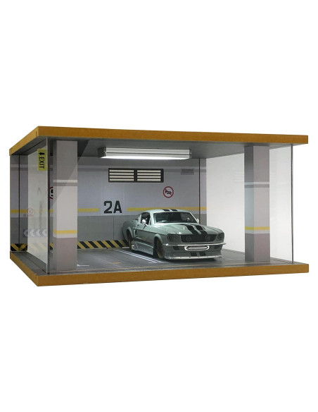 Vitrina para coches 1:24 Bivitre 2 Parking Gray LED
