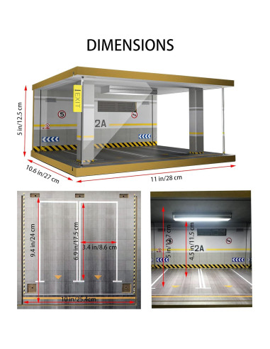 Vitrina para coches 1:24 Bivitre 2 Parking Gray LED
