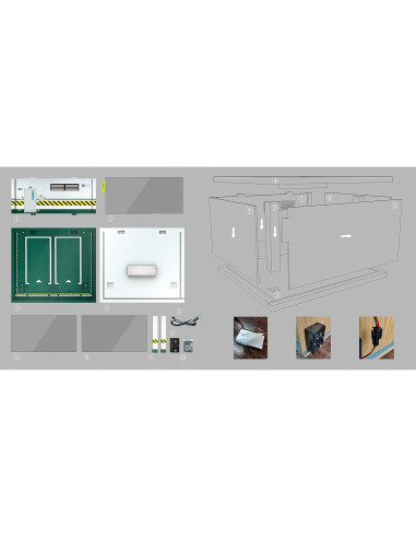 Vitrina para coches 1:24 Bivitre 2 Parking Gray LED