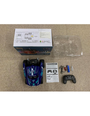 Coche RC Acrobático ITEFDTUTNE 360 Luz y Música Azul