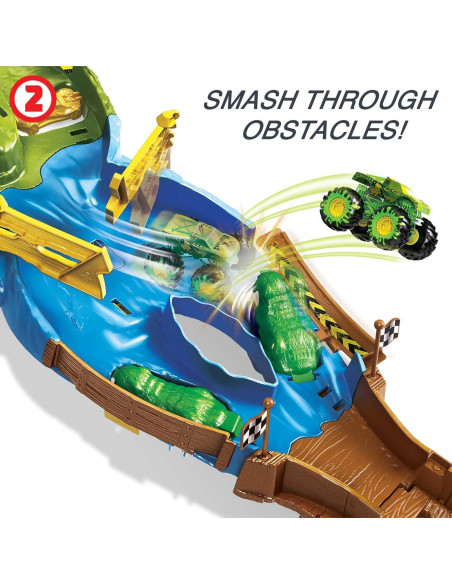 Juego de Pista Wreckin' Hot Wheels con 2 Monster Trucks