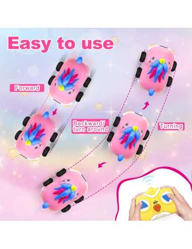 Coche RC Unicornio y Dinosaurio Hymaz con Luces LED