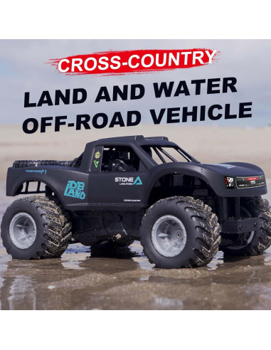 Coche RC Anfibio 1:16 KB KAIBO 4WD Azul con 2 Baterías