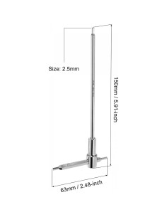Llave Hexagonal T Deslizante uxcell 2.5mm Acero CR-V 2
