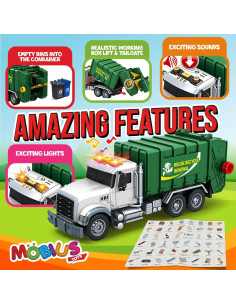 Camión de Basura Friccion MOBIUS con Luces y Sonidos 2