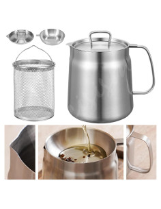 Olla Filtro de Aceite 2L Acero Inoxidable Lancisism 3 en 1