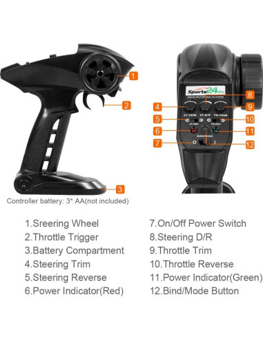 GoolRC Coche RC 1:16 4WD 45KM/H Todo Terreno Azul