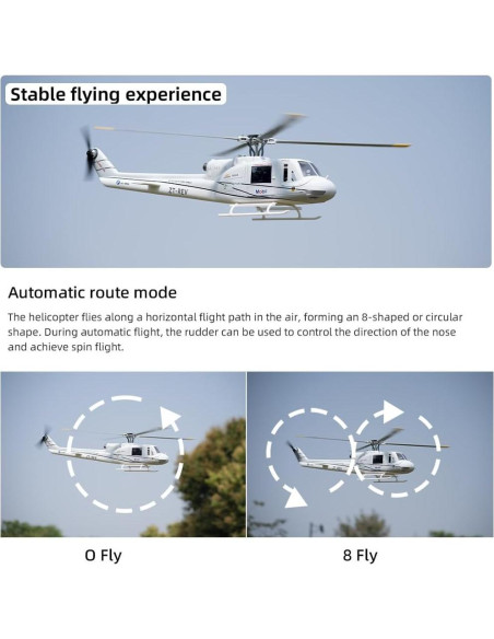 Helicóptero RC Escalado FLYWING UH-1 V4 750mm Gris