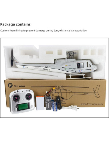 Helicóptero RC Escalado FLYWING UH-1 V4 750mm Gris
