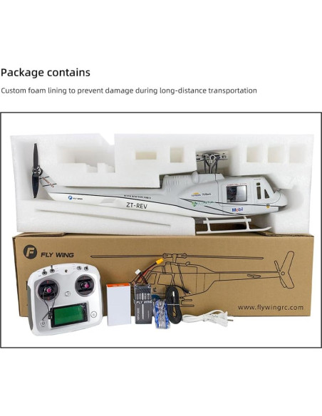 Helicóptero RC Escalado FLYWING UH-1 V4 750mm Gris