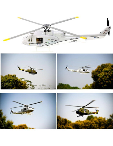 Helicóptero RC FLYWING UH1 V4 750mm GPS 4 Palas Gris
