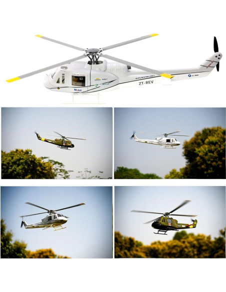 Helicóptero RC FLYWING UH1 V4 750mm GPS 4 Palas Gris