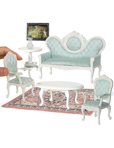 Conjunto de Muebles para Casa de Muñecas iLAND 8 Piezas