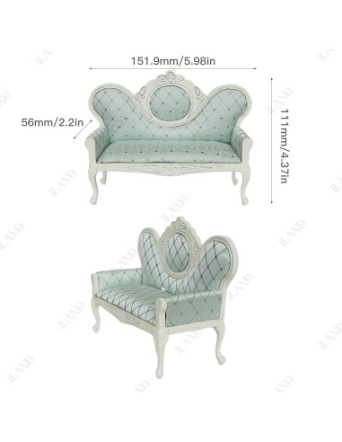 Conjunto de Muebles para Casa de Muñecas iLAND 8 Piezas