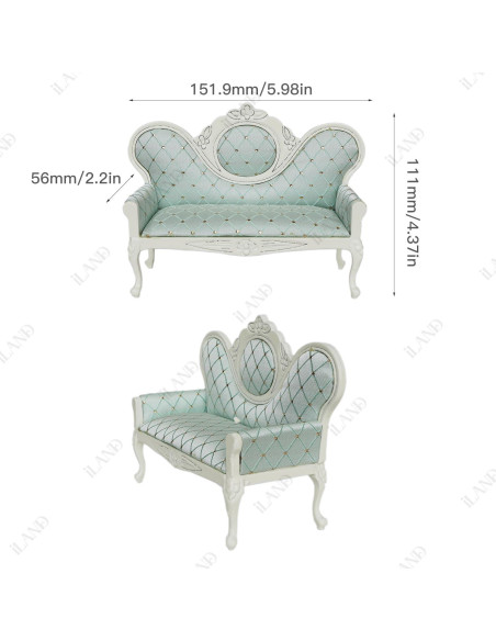 Conjunto de Muebles para Casa de Muñecas iLAND 8 Piezas