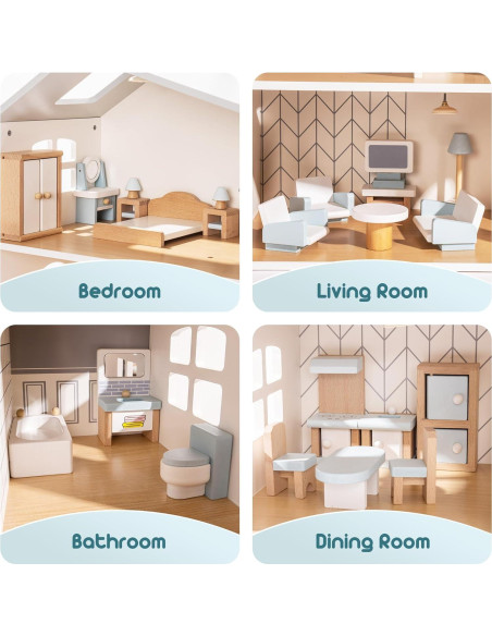 Juego de Muebles de Casa de Muñecas ROBOTIME 23 Piezas