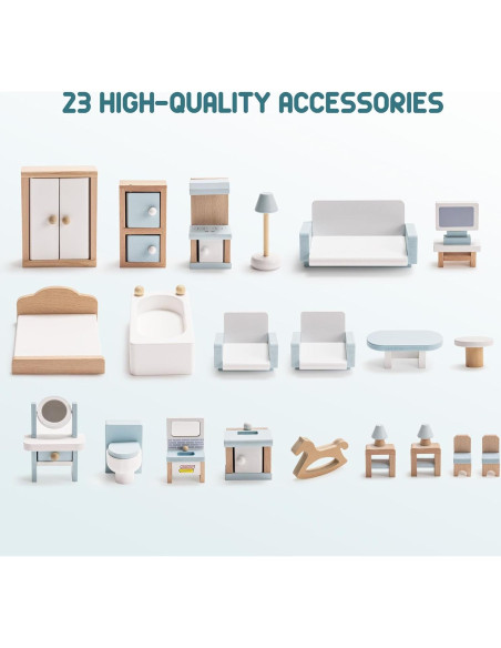 Juego de Muebles de Casa de Muñecas ROBOTIME 23 Piezas
