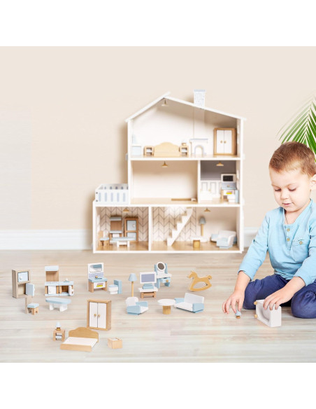 Juego de Muebles de Casa de Muñecas ROBOTIME 23 Piezas