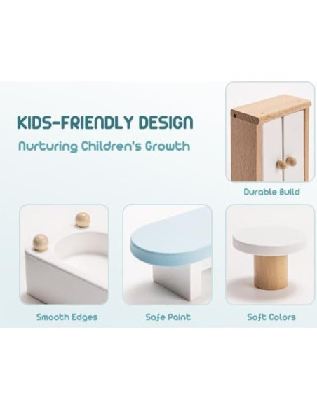 Juego de Muebles de Casa de Muñecas ROBOTIME 23 Piezas