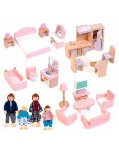 Juego de Muebles de Casa de Muñecas Kizfarm 26 Piezas