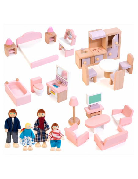 Juego de Muebles de Casa de Muñecas Kizfarm 26 Piezas