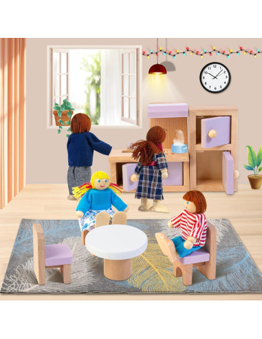 Juego de Muebles de Casa de Muñecas Kizfarm 26 Piezas