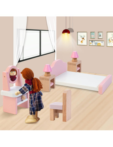 Juego de Muebles de Casa de Muñecas Kizfarm 26 Piezas