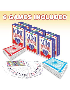 Barajas de Juego Miniatura Gamie - Paquete de 6 Cartas 6,35 cm 2