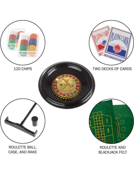 Juego de Ruleta y Blackjack Trademark Poker 40,64 cm